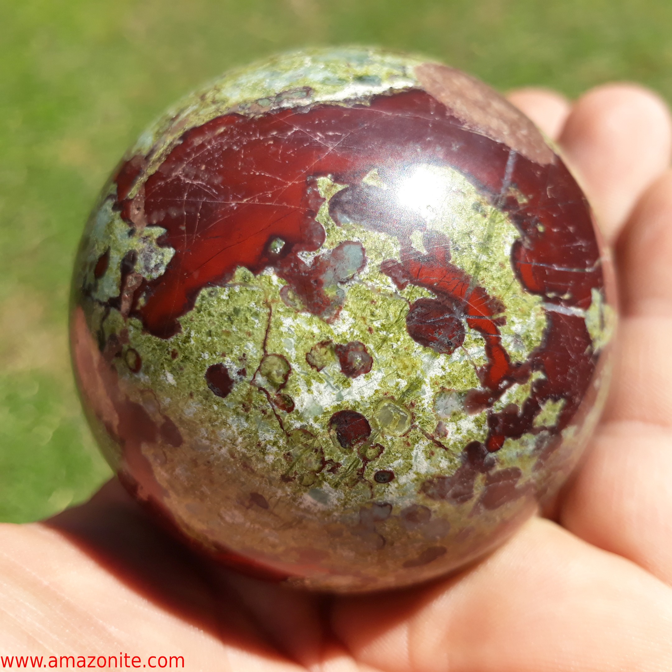 Polished Dragon Stone Sphere From Limpopo » AMAZONITE
