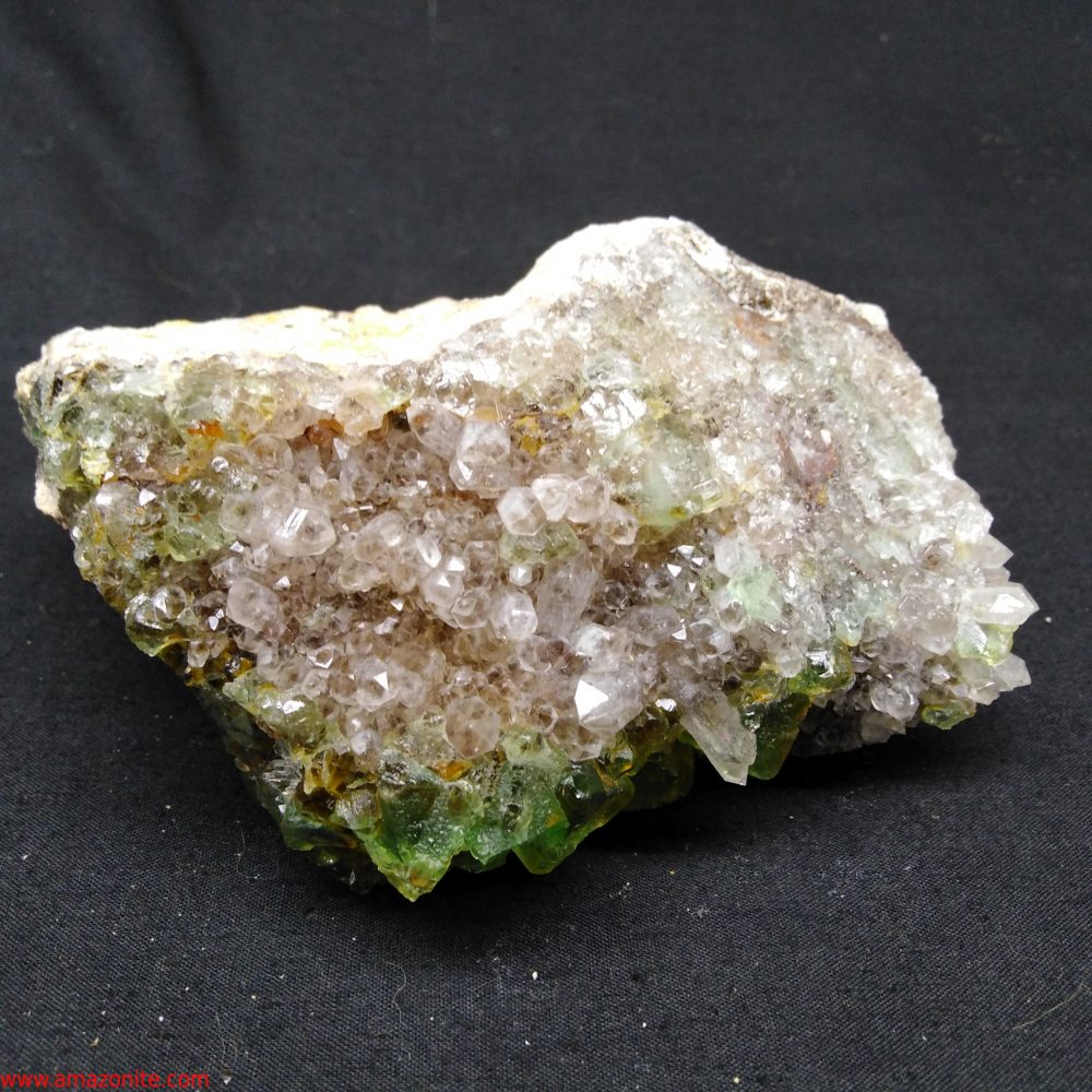BiColor Fluorite/Quartz Mineral Specimen From Reimvasmaak, Orange